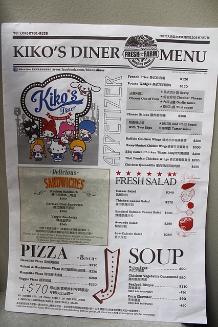 【捷運忠孝敦化】Kiko’s Diner 夏威夷漢堡排飯專賣店–卡哇伊的三麗鷗卡通主題美式餐廳!