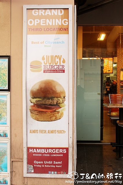 【美國西岸♥洛杉磯】Juicy Burger–肉比麵包還大、牛肉可以選擇熟度唷!好萊塢Hollywood美式速食餐廳~