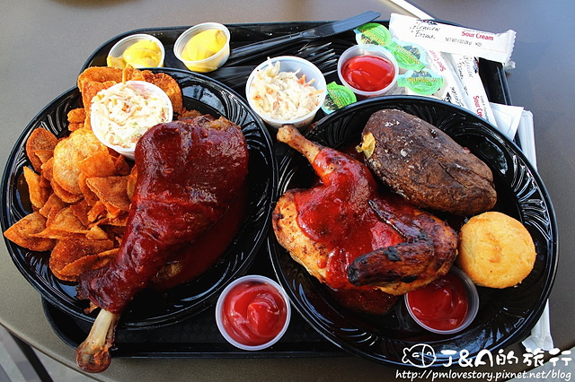 【美國西岸♥Universal City】Flintstone’s Bar-B-Q–烤雞和超大烤火雞腿登場!肉食族的最愛~(at Universal Studios Hollywood)