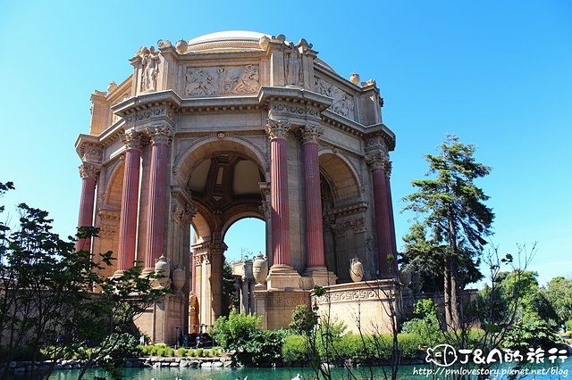 【美國西岸/舊金山San Francisco】藝術宮 Palace of Fine Arts–The Rock絕地任務拍攝場景~細緻的雕刻，每個角落都是美景!