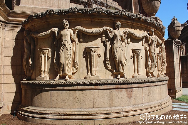 【美國西岸/舊金山San Francisco】藝術宮 Palace of Fine Arts–The Rock絕地任務拍攝場景~細緻的雕刻，每個角落都是美景!